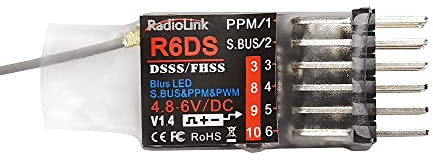 Radiolink R6DS 2,4 GHz RC-Empfänger 6/10 Kanäle SBUS/PWM/PPM für Drohnen Flugzeug Fixed Wing kompatible mit AT9S/AT9S Pro/AT10/AT10II