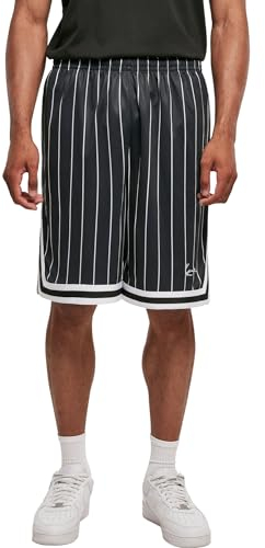 Karl Kani Herren KM-PS011-001-02 Small Signature Pinstripe Mesh Shorts Black, M