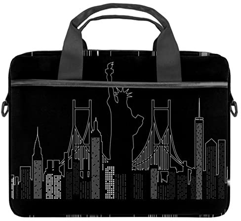 New York Night Time Laptop Schultertasche Umhängetasche Umhängetasche Aktentasche Messenger Sleeve für 13 13,3 14,5 Zoll Laptop Tablet Schutz Tragetasche Hülle, mehrfarbig, 11x14.5x1.2in /28x36.8x3 cm