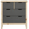 Inter-Furn Kommode Latera, 78 x 79 x 39 cm Kiefer Massiv - Grau/Natur lackiert