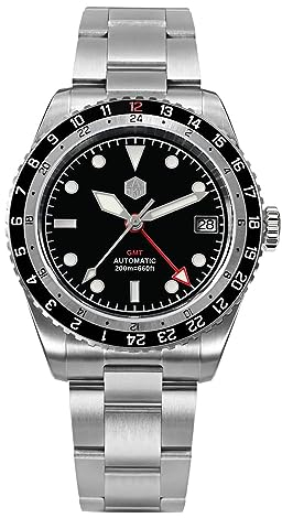 San Martin SN0112G NH34 GMT Herren-Taucheruhr bidirektionale Lünette Business automatische mechanische Saphir-wasserdichte Uhr, V 1, Classic