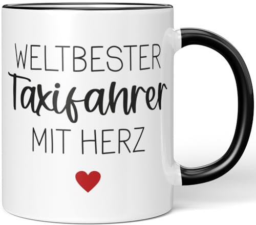 JUNIWORDS Tasse, Weltbester Taxifahrer, Schwarz (6700924)