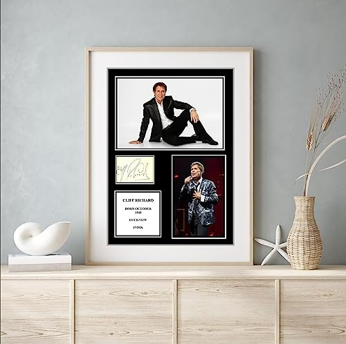 Atemberaubender signierter Kunstdruck von Cliff Richard, A3, 42 x 29,7 cm