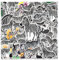 LYLSDSB Zebra Aufkleber 50 Stück Vinyl niedliche Cartoon Tier Aufkleber für Wasserflaschen Scrapbook Skateboard Telefon Laptop Auto,Wasserdicht Schwarze und weiße Zebra Aufkleber für Kinder Mädchen