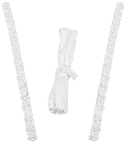 GORGECRAFT Hochzeitskleid-Korsett-Set Reißverschluss-Ersatz Kleid-Reißverschluss-Verlängerung Kleid-Korsett Reißverschlüsse Ersatz Verstellbare Passform Satin-Korsett Schlaufen Für Brautkorsett (Weiß)