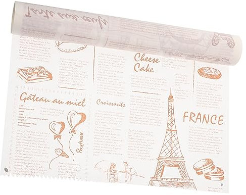 BESTonZON 1 Rolle Kuchen Papiermatte Fettdichtes Grillpapier Backpapier Papierauflage Für Heißluftfritteusen Wohnung Wachs-Sandwich-wrap Zellstoff Protokollieren Brot Pergamentpapier Weiß
