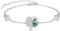 KINGWHYTE Klee-Armband 925 Sterling Silber Vierblättriges Kleeblatt Glücksarmband Grünes Kleeblatt-Armband St Patricks Day Schmuck Irische Geschenke für Frauen