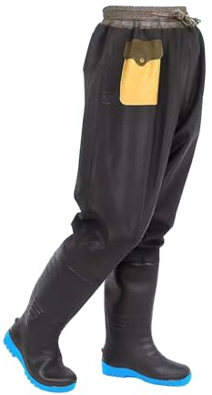 Hip Waders Warm Hip Waders Pants with Boots for Men, Lightweight Fishing Wading Boots with Pockets, Fits The Foot