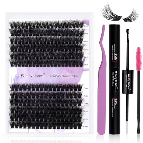 Extension Cils Individuels Kit 240PCS Faux Cils Individuel Bouquet 3D Effet 0.07mm Cluster Lashes Kit D Curl 12-16mm 60D+80D DIY Extensions de Cils Cluster Kit(3D-60D/80D-D-Cils Extension Kit)