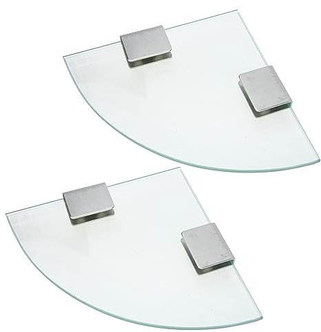 MAGICLULU Glas Wandregal 15cm Edelstahl 201 Bad Aufbewahrungsregal Hängeregal Für Badezimmerutensilien Duschorganisator