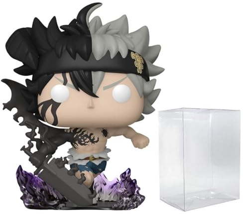 Pop Anime: Black Clover - Black Asta Glow-in-The-Dark Exclusive Funko Vinyl Figure (Includes Compatible Case Protective Case), Multicolor, 3.75 Inches