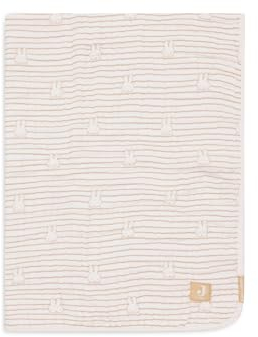 Jollein Babydecke Miffy Stripe Biscuit - 75x100cm - 100% Baumwolle - Für Babywiege - Musselindecke - 0.5 TOG - OEKO-TEX Zertifiziert