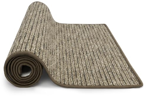 KARAT Teppich Läufer Geneva - Teppichläufer auf Maß - Meterware - Flurteppich - Küchenläufer - Teppich für Küche, Flur & Wohnzimmer (67 x 250 cm, Hellbraun)