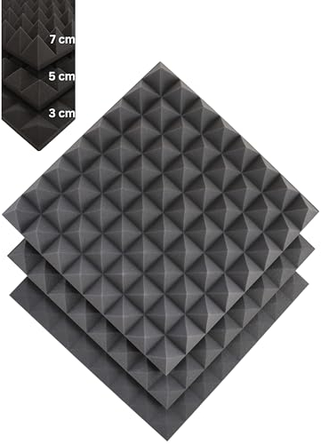 saarschaum • Akustikschaumstoff 100x50x7cm • Pyramidenschaumstoff Schallschutz • Noppenschaumstoff • Akustikpaneele zur Schalldämmung