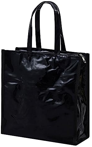 Nähbuch Taschen Und Beutel Transparente Handtasche, transparente Strandtasche mit großem Fassungsvermögen, transparente Strandtasche Wandvorhang Mit Taschen (Black, One Size)