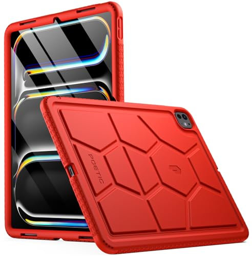 Poetic TurtleSkin - Funda para iPad Pro de 13 pulgadas 2024 M4 7ª generación, resistente a los golpes, resistente a los golpes, resistente a los niños, protección contra caídas, funda de silicona,