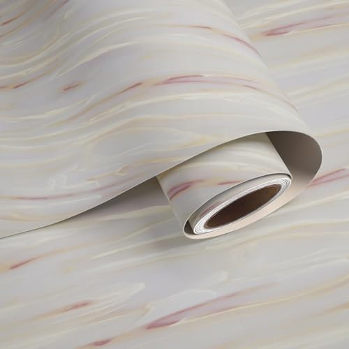 VaryPaper Marmor Tapete Selbstklebend Klebefolie Marmor 40cmx200cm Marmor Folie Selbstklebend Möbelfolie Matt Abwaschbare Tapete Küche Badezimmer Arbeitsplatte Folie Klebefolie Tisch Schrankfolie