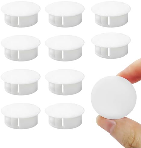 10 Pezzi 25mmTappi Copriforo in Plastica Tappi Terminale Di Plastica Rotondi Tappi per Fori di Perforazione Bianco Coperture Decorative per Cassetto Armadio Mobili