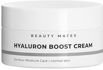 Hyaluron Boost Cream (50ml) – langanhaltende Feuchtigkeitspflege für eine zarte & glatte Haut – mit Hyaluronsäure & Sheabutter - Polstert Linien und Fältchen auf – vegan - by Beauty Mates