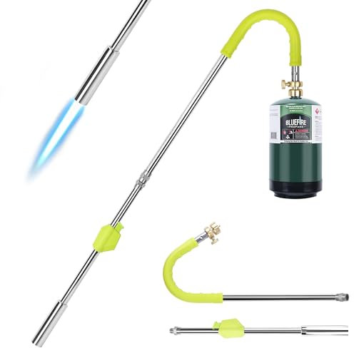 Hotdevil Brûleur de mauvaises herbes au propane avec lampe à gazon auto-allumage, poignée ergonomique – Désherbant ultime