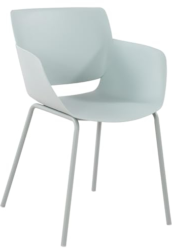 CLP Stuhl Alpena I Outdoorstuhl absolut wetterfest und UV-beständig I Stuhlgestell aus pulverbeschichtetem Stahl I Sessel für draußen, Farbe:türkis