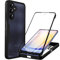 Coque Compatible avec Samsung A25 5G Antichoc Housse pour Galaxy A25 Coque avec Protège-écran 360 Full Body Protection Etui Robuste Double Face Transparent TPU Case Coque pour Samsung Galaxy A25, Noir