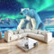 Fototapete Tiere Eisbären Aurora Tapete 350x256 cm 3D Vlies Wanddeko Wallpaper Wandtapete Dekoration Study Zimmer Wohnzimmer Restaurant Cafe
