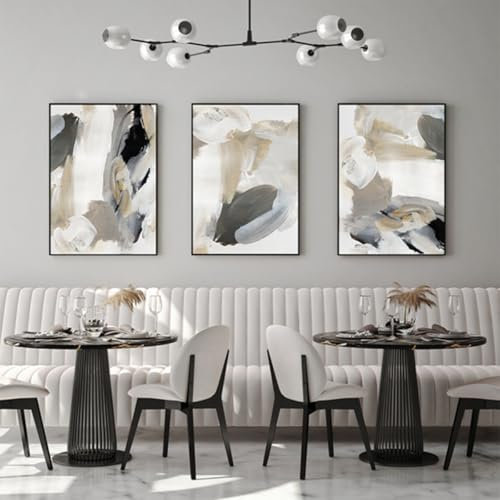 HMDKHI Moderne Aesthetic Pflanze Bilder Boho Deko Bilder, Natur Landschaftsposter, Abstraktes Art Deco Poster Set - Kein Rahmen (3Pcs-60x90cm,Poster-01)