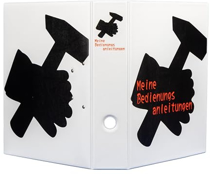 Motiv Ordner A4 - Meine Bedienungsanleitungen– Stabiler PVC-Ordner mit 2-Ring-Mechanik, Made in Germany, langlebiger Sammelordner für Dokumente und Unterlagen, kein Import