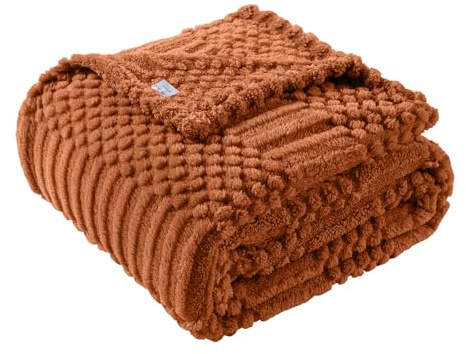 50x70 Inch Rust Throw Blanket - Soft & Fluffy Fleece, Cute & Aesthetic, Perfect for Sofa, Couch, Chair, Bed, Living Room & Bedroom, All-Season Use, Plush & Cozy Decorative Blanket
