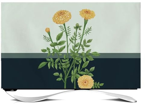 Indoor TV Dust Cover Soft Art Cloth Display Protective Case 55in TV Cover Dustproof TV Screen Protector Bedroom Living Room Decor(Size:27IN,Color:C)