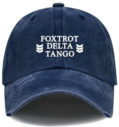 Funny Foxtrot Delta Tango Hat Baseball Cap, Dunkelblau1, 53