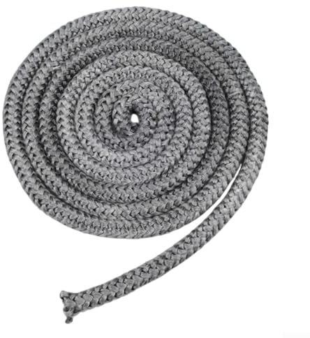 Dichtseil für Kamin, 2 m Länge, Hochtemperaturdichtungsseil für Holzofen, Schornstein, Kamine, feuerhemmende Glasfaser, Feuerseil (25 mm x 2 m)