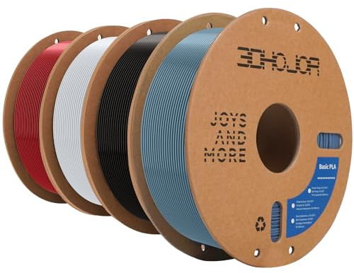 3DHoJor PLA Filament 1.75mm 3D Drucker Filament, 4KG PLA Set | 1KG/Spule*4 3D Drucker Filament PLA, ultraschnelle Filament 3d Druckmaterialien, Vakuumverpackung,für FDM 3D Drucker