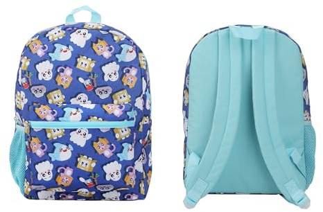 Bioworld Rucksack für den täglichen Gebrauch mit ikonischen Designs und funktionalen Fächern, Lanky Box Blau, 16h x 12w x 5d, Benutzerdefiniert