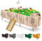 BOGATECO Beeteinfassung Holz Rollborder Holzlatten | Rollzaun 40cm Hoch & 200cm lang | Holz-Zaun | Staketenzaun Perfekt als Beet-Umrandung oder Weg-Abgrenzung | Geflammte