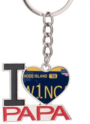 no/no Licence Plate USA American Car Number Keychain Metal Keyring Holder Love PAPA Father