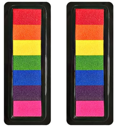 2 Pcs Washable Multi Color Stamp Pad Set Fingerprint Painting Ink Pad DIY Finger Paint Stamp Pads Small Colored Stamps Ink Pads for Paper Fabric Scrapbook