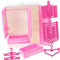 TOYANDONA 1satz Puppenbekleidung Organizer Seitiger Kleiderschrank Aus Abs Mit Schrank Gerade Kleiderbügel Herzförmige Kleiderbügel Für Puppen Und Miniaturmöbel