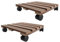 TANYEAR WPC Pflanzenroller 2X Eckig Pflanzen Blumenroller mit Rollen, Ø 30cm Pflanzenroller Rollbrett bis 100 kg Tragkraft, für Außenbereich & Innenbereich, Hellbraun