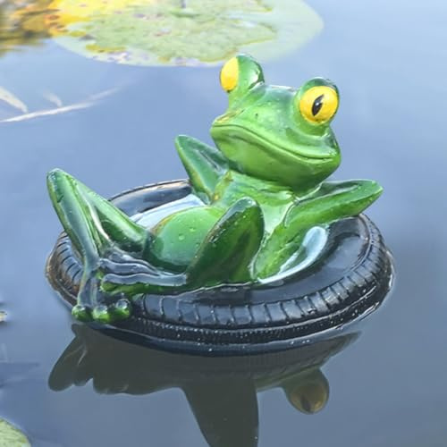 DZAY Gartenteich Deko Figuren Frosch Blumentopf Landschafts Tier Dekoration,Mini Teich Deko Garten Rasen Zwerg,Dekofiguren Feen Micro Landscape Ornaments Gartendeko für Draußen Figuren (01)