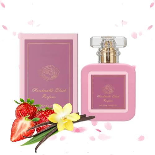 Eau de Parfum Rose Poudrée pour Femmes,Parfum Arabe Doux Fraise Vanille, Flacon de 50ml, Huile Parfumée Durable pour Corps, Parfums Longue Tenue pour Hommes et Femmes, Parfums de Rendez-vous