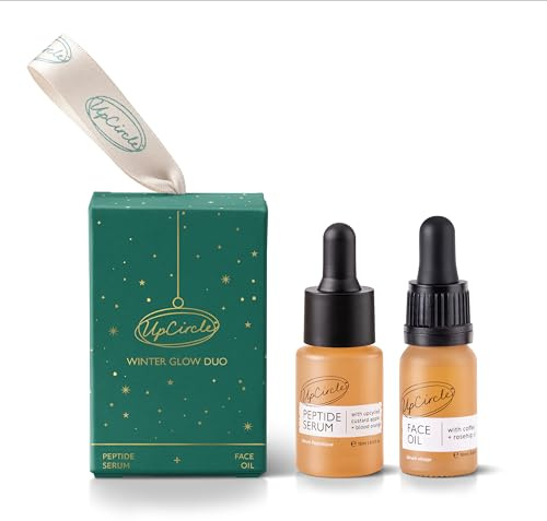 UpCircle Winter Glow Duo – Peptide Serum and Face Oil Duo – Niacinamide, Tripeptide + Coffee Oil – Boosts Collagen + Elasticity - Vegan + Cruelty-Free