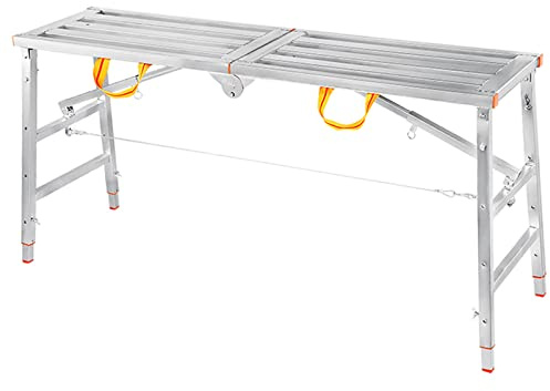 ZHANGGL Portable Galvanised Steel Folding Scaffold Tower for Home Renovation with Easy Transport and Storage 15.75 X 62.99 in Mesh Face
