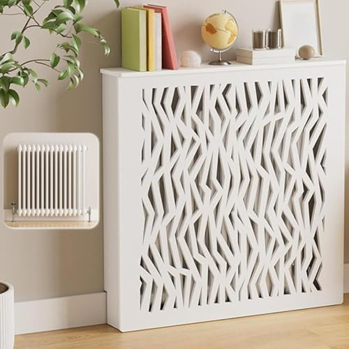 SXKLLYX Heizkörperverkleidung Weiß, Heizungsverkleidung für Zuhause, Heizung Verkleidung für Wohnzimmer & Schlafzimmer, Lüftungsloch-Design, Schnappverbindung(80 * 80 * 20cm/31.5 * 31.5 * 7.9in)