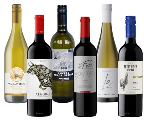World Wine Customer Favourites Mixed Case – Premium Red & White Wine Selection (6 Bottles, 750ml) | France, Italy, Spain, Australia, Chile & Argentina | Global Wine Discovery Gift Set