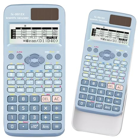 FX-991EX Scientific Calculator, A Level Maths Calculator with 552 Functions, 10+2 Digits Written Display, Portable Calculators Scientific for Students, Teachers, Business, School, Office (Blue)