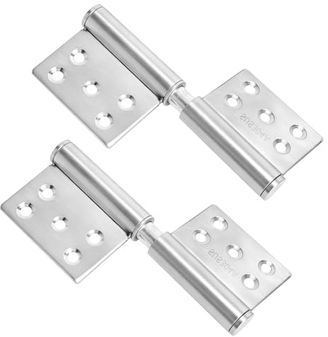 2 Cerniere per Porte in Acciaio Cardini per Cancello Inossidabile Cerniere | per Legno, per Carichi, Pesanti Cerniera Avvitabile, per Porte in Ferro, Angolo di Apertura, 360 Gradi