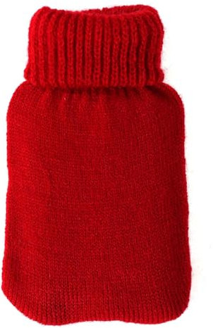 Bütic GmbH Taschenwärmer mit Strickbezug - Blanko - Wärmflasche Handwärmer Wärmepad Firebag Wärmekissen, Farbe:Rot