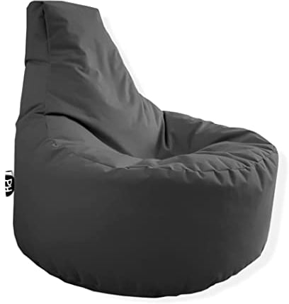 PATCH HOME Patchhome Gamer Kissen Lounge Kissen Sitzsack Sessel Sitzkissen In & Outdoor geeignet fertig befüllt | Anthrazit - Ø 75cm x Höhe 80cm - in 2 Größen und 25 Farben
